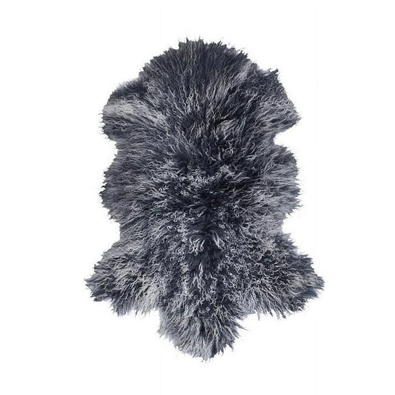 BS Trading Rug H-TIB-19-H No.19 Tibetan Whole Hide Pelt, Gray Tipped