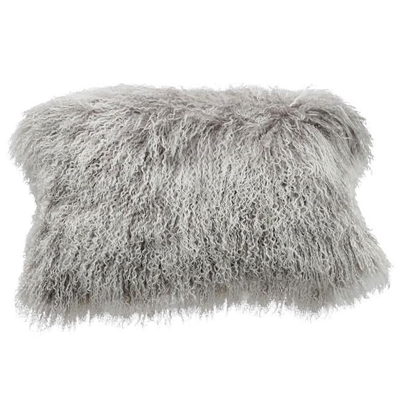 BS Trading Rug H-TIB-23-L20 12 x 20 in. No.23 Tibetan Lumbar Pillow, Ash Gray Tipped