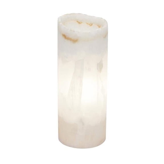 BS Trading Rug O-L-073 No.73 Cylinder Natural Edge Lamp, White Ice