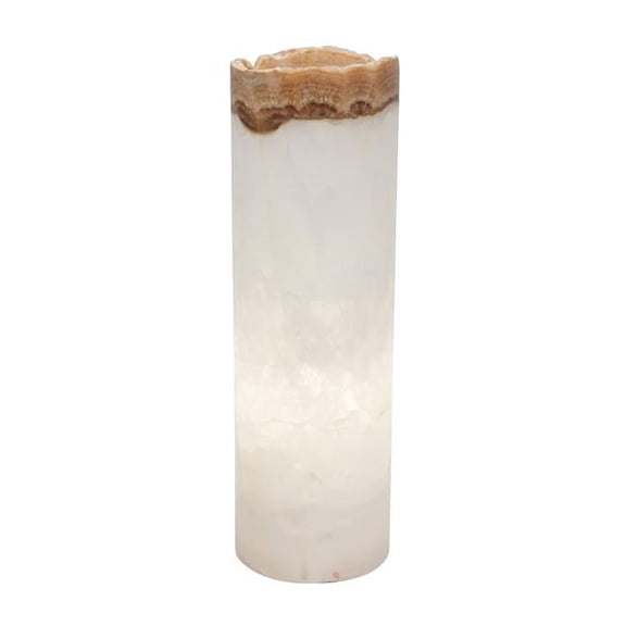 BS Trading Rug O-L-077 No.77 Cylinder Natural Edge Lamp, White Ice