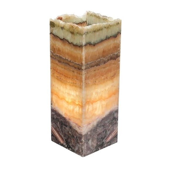 BS Trading Rug O-L-094 No.94 Cube Natural Edge Lamp, Aqua