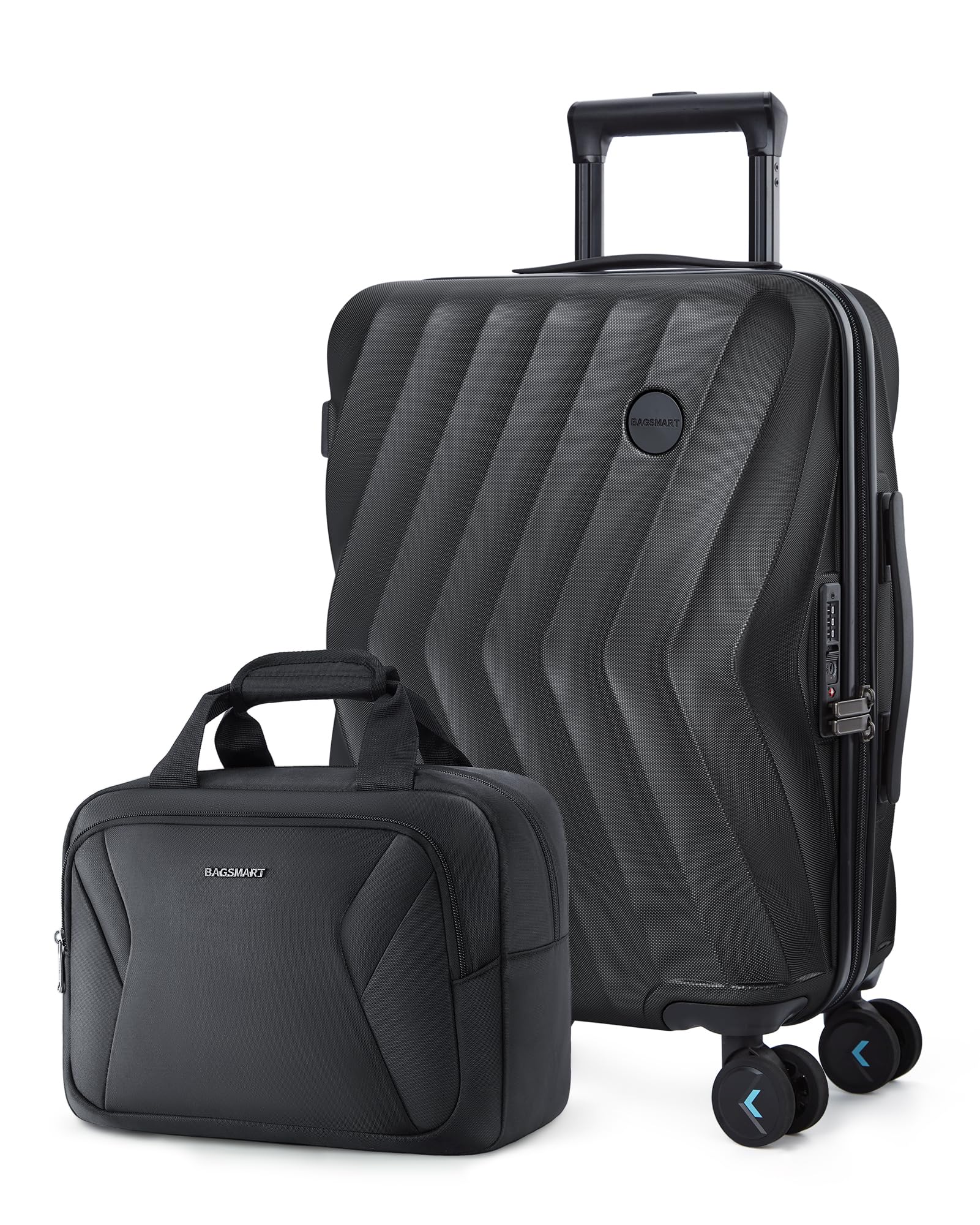 BS Travel 2 Piece Hardside Carry On Luggage Set, 22" Lightweight