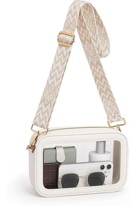 Clear Bag for Stadium Events, Clear Purse for Women, Stadium Approved Crossbody Handbag for Concerts Sports Fans