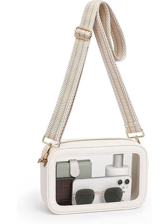 Clear Bag for Stadium Events, Clear Purse for Women, Stadium Approved Crossbody Handbag for Concerts Sports Fans