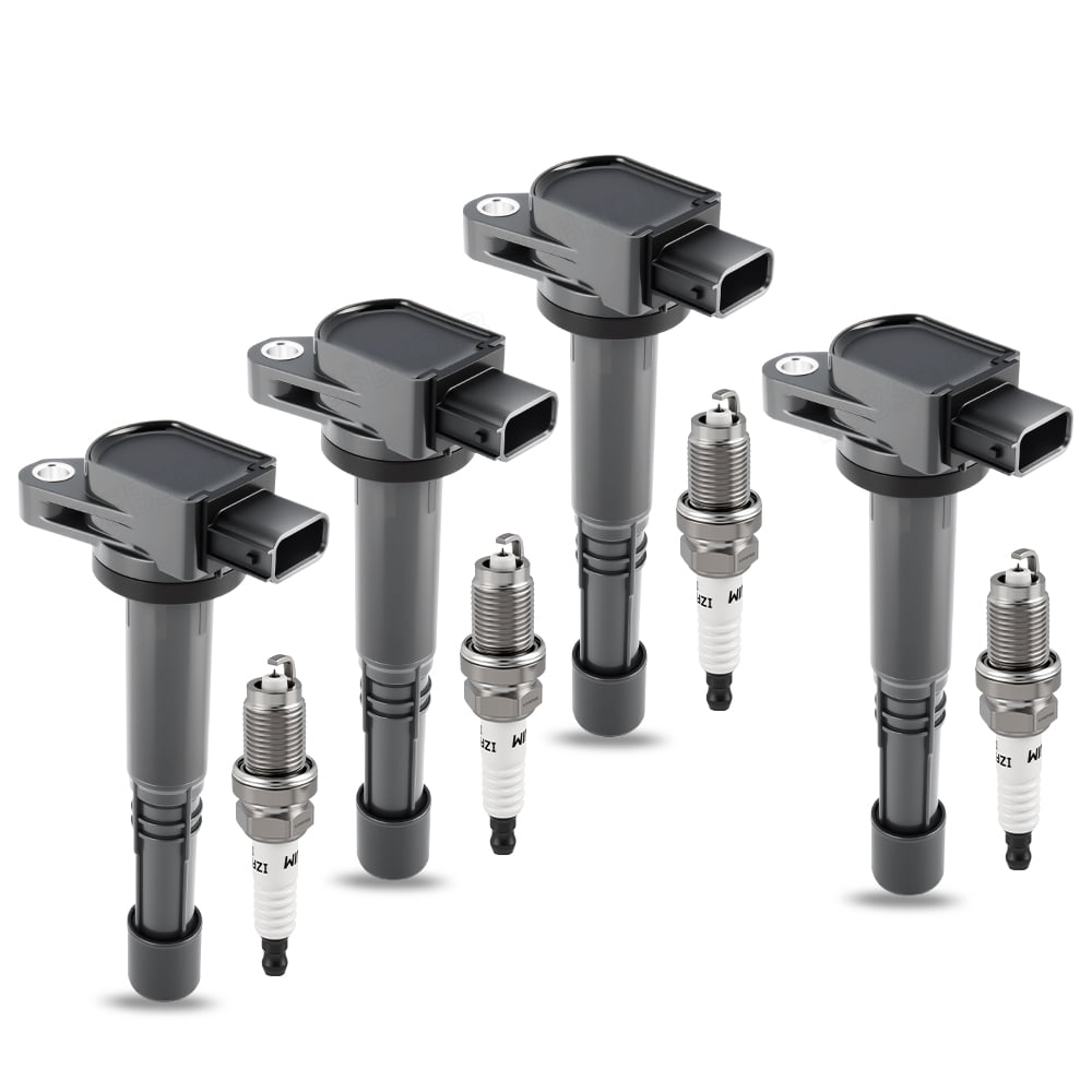 BSBSDJB 4-pack Ignition Coil Pack and Iridium Spark Plugs for Honda Accord 2003-2007/CR-V 2002-2009/Element 2003-2011/Civic 2002-2011 & Acura RSX 2002-2006