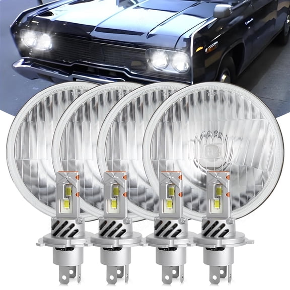 BSBSDJB 4PCS 5.75" 5-3/4" Round LED Headlights High/Low for Chevy Chevelle 1964-1970 Malibu
