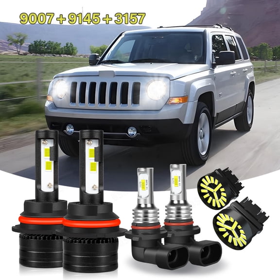 BSBSDJB For 2002-2007 Jeep Liberty LED Headlight+Trun Signal Light+Fog Light Blubs