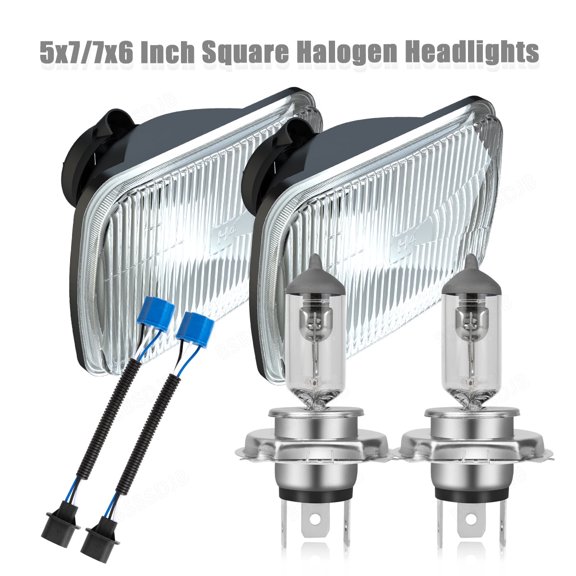 BSBSDJB For Chevy 1984-1996 Corvette C4 Pair 7x6" Housing Headlight, 9003 Halogen Bulb High/Low Beam