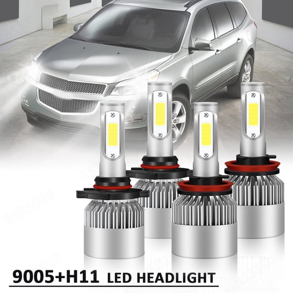 BSBSDJB For Chevy Traverse 2009-2012 LED Automotive Bulb High Low Beam 6000K White 9005+H11