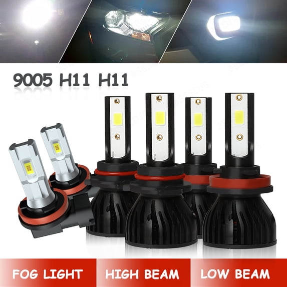 BSBSDJB For Honda Accord Coupe 2008-2012 White LED Headlight Bulbs 9005 H11 High/Low Beam+H11 Fog Light 6-pack