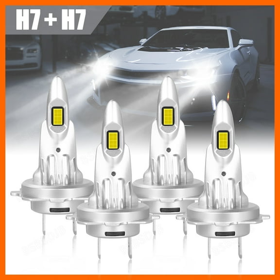 BSBSDJB For Hyundai Veloster 2012-2017 White LED Headlight High Low Beam Bulbs H7+H7