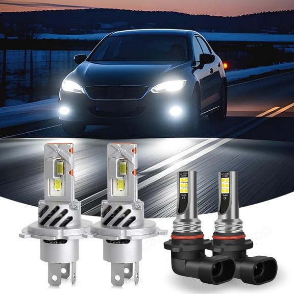 BSBSDJB For Scion XA 2004 2005 2006 LED Headlight Fog Light 4 Bulbs Combo 6000K White