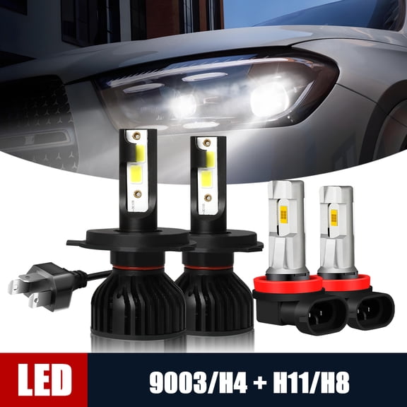 BSBSDJB For Toyota HiAce 2006-2020 LED Headlight High/Low Beam + Fog Light Bulbs 9003+H11