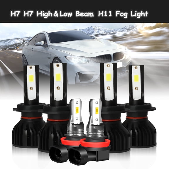 BSBSDJB LED Headlight Bulbs For BMW 328d xDrive 2014-2018 High Low Beam H7+H7+H11 Fog Light White