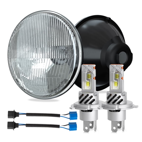 BSBSDJB Pair 7" Round LED Headlights for Chevy II/Nova 1969-1979, High/Low Sealed Beam,6500K White