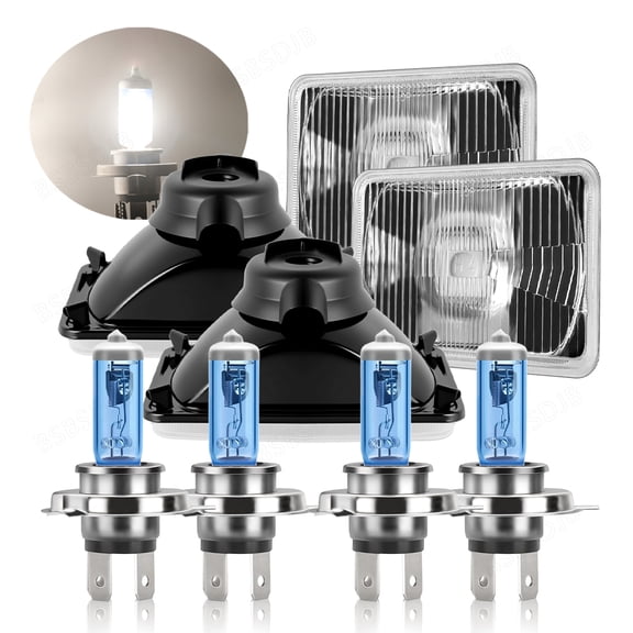 BSBSDJB Projector 4pcs 4x6" High Low Beam Halogen Headlights for Chevy Caprice 1977-1986 Classic Car