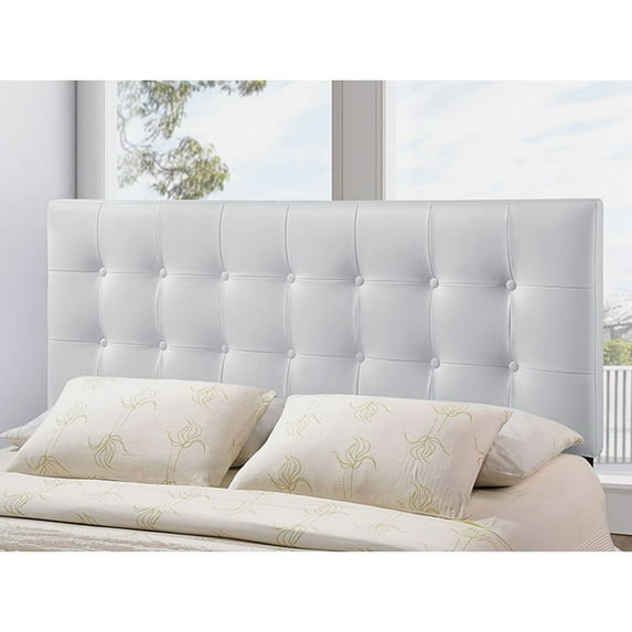 BSD National Supplies Heritage Stylish White Upholstered Queen Size Headboard