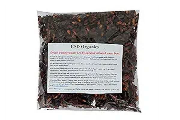 BSD Organics Dried Pomegranate Seed / Anaar Beej / Anardana For Soups, Chutneys, Relishes, And Spice Rubs For Meat, Seafood And More - 100 Gram / 3.52 Ounce