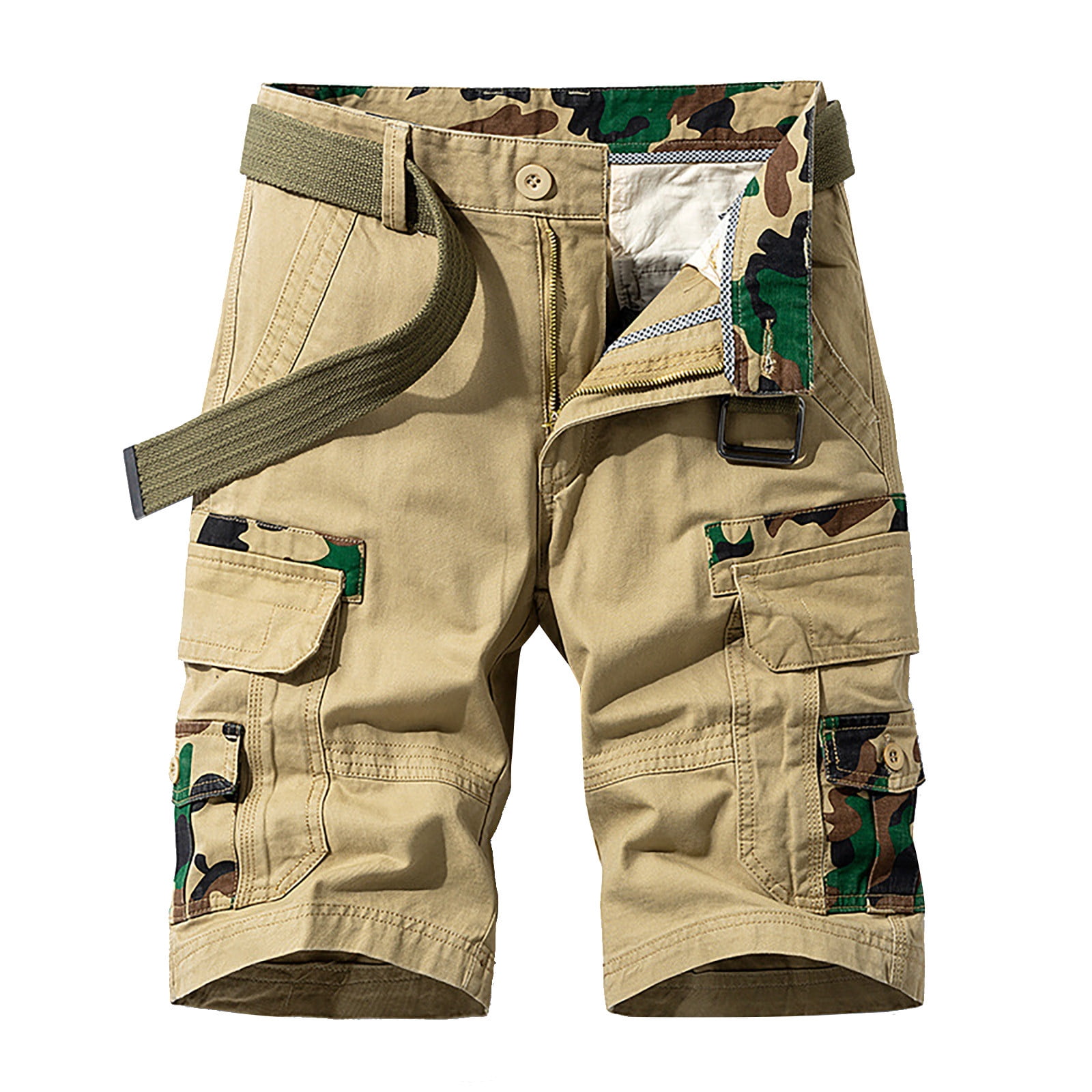 【BAON】Siem String Bermuda Cargo Pants BSDHBS Men Cargo Pants Mens Outdoor Casual Elastic Waist