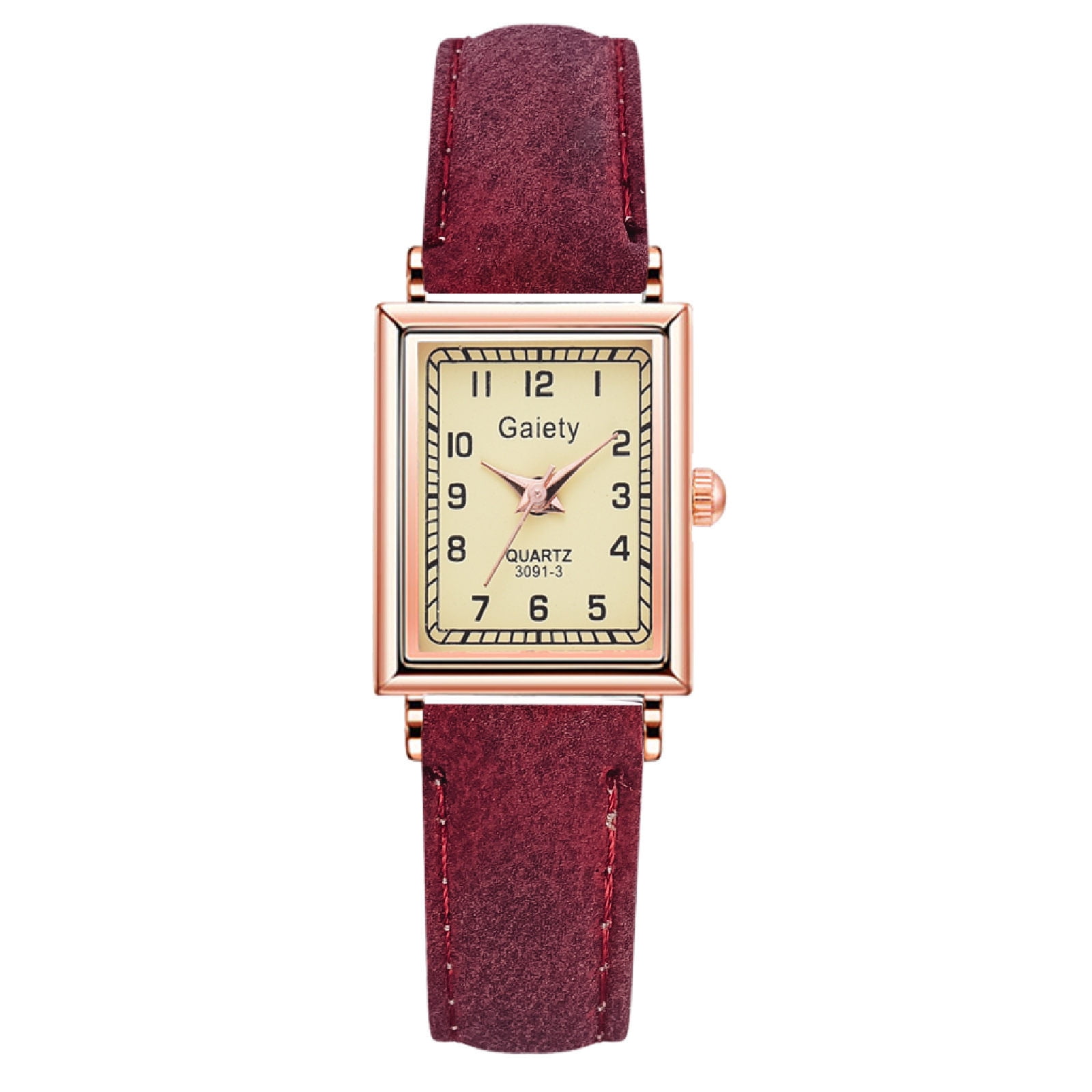 BSDHBS Womens Watches Women Belt type Watch Rose Gold Border Watches Ladies  Casual watch Red 