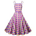 thumbnail image 1 of BSDJILFG 1950s Retro Dress for Women Plaid Skirts Rockabilly V-Neck Swimg Maxi Dress A-Line Bodycon Sleeveless Elegant Cocktail Wedding Guest Dresses Clearance, 1 of 7
