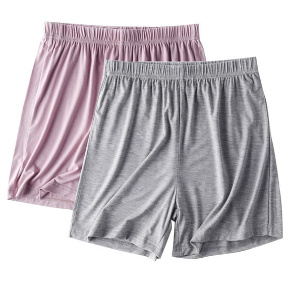 BSDJILFG 2 Pack Silk Pajama Shorts Women's Lounging Shorts Plus Size Flowy Shorts Comfort Satin Sleep Shorts