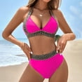 thumbnail image 1 of BSDJILFG 2 Piece Swimsuit for Women High Waisted Bathing Suits Halter Neck Lace Up Bikini Set Side Tie Cheeky Swimwear, 1 of 4