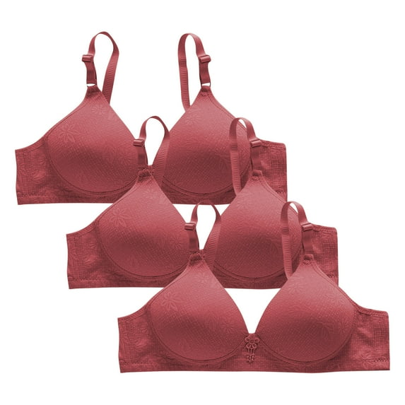 BSDJILFG 3 Pack Minimizer Bras for Women Full Coverage Triangle Cups Plus Size Wireless Bra Soft Ultra Thin Padded Quick Drying Juniors Bra ,M-3XL