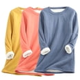 thumbnail image 1 of BSDJILFG 3 Pack Winter Basic Tees for Women Oversized Sweatshirts Crewneck Tops Wool Thicken Long Sleeve Midi Shirt Dress Loungewear New Trending Clothes ,S-5XL 50%, 1 of 6