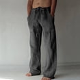 thumbnail image 1 of BSDJILFG 50% Clearance Off,Cotton Linen Pants for Men Summer Lightweight Casual Comfort Wide Leg Pants Casual Solid Color Loose Fit Trousers Clearance S-3XL, 1 of 5