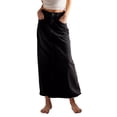 thumbnail image 1 of BSDJILFG 50% Clearance Off,Denim Skirts for Women Casual Distressed Solid Color Straight A-Line Maxi Skirt Summer Saving Clearance S-XL, 1 of 2