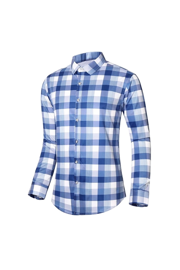 50% Men's Casual Flannel Shirts Loose Plus Size Plaid Print Tops Lapel Long Sleeved Button Down Blouse,M-7XL