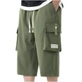 thumbnail image 1 of BSDJILFG 50% ,Mens Shorts Big and Tall Elastic Waist Relaxed Fit Comfortable Drawstring Cargo Shorts with Pockets, 1 of 5