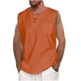 thumbnail image 1 of BSDJILFG 50% Clearance Off,Tank Tops for Men,Big & Tall V Neck Lace-Up Tie Summer Casual Tank Sleeveless Solid Color Cotton Shirts Loose Vest Shirts on Clearance,Sizes M-5XL, 1 of 8