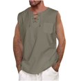 thumbnail image 1 of BSDJILFG 50% Clearance Off Tank Tops for Men,Big & Tall V Neck Lace-Up Tie Summer Casual Tank Sleeveless Solid Color Cotton Shirts Loose Vest Shirts on Clearance,Sizes M-5XL, 1 of 7