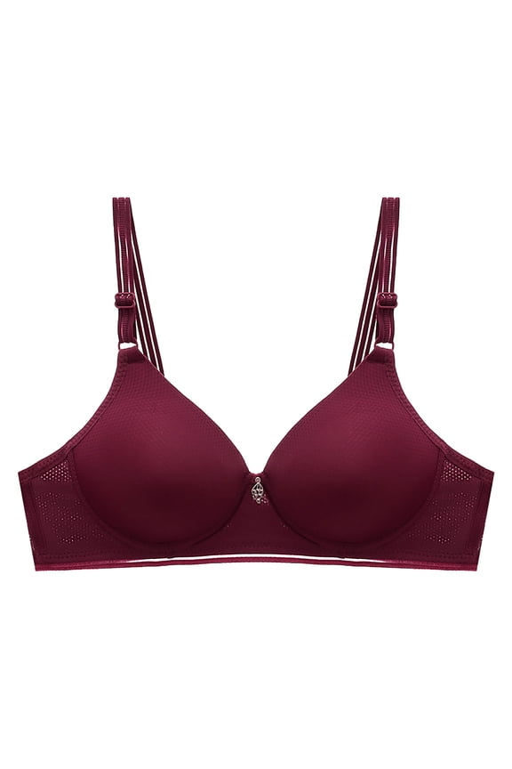 50% Pumping Bras, Women's Printing Gathered Together Daily Bra Underwear No Rims, Nude Bra