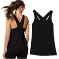 thumbnail image 1 of BSDJILFG Athletic Racerback Shirts Women's Gym Tank Seamless Comfort U Neck Workout T-Shirt, 1 of 4