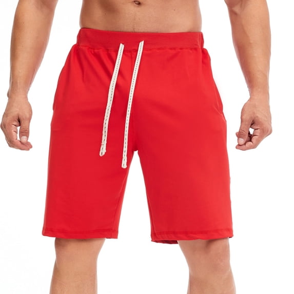 BSDJILFG Athletic Shorts for Men Solid Color Loose Quick-Drying Jogger Sports Shorts for Men with Drawstring S-XXL
