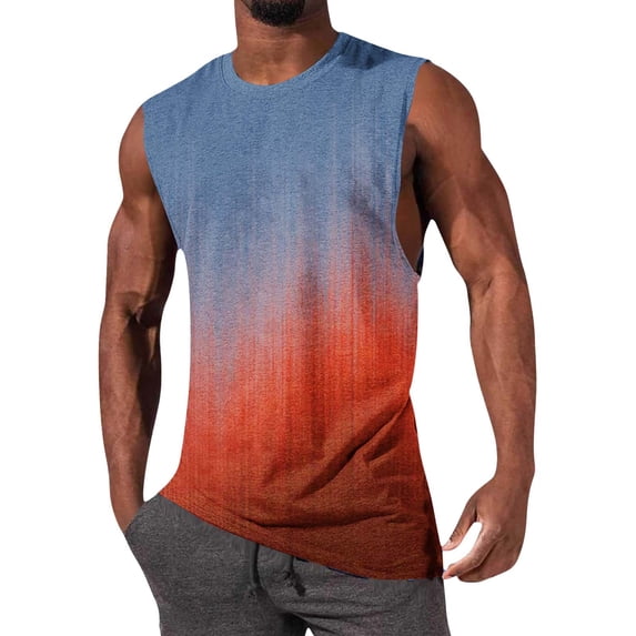BSDJILFG Athletic Tank Tops for Men Casual Workout Graphic Tees Moisture Wicking Crewneck Pullover Gym Shirts