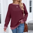 thumbnail image 1 of BSDJILFG Basic Sweatshirts for Women Long Sleeve Color Blocked Crew Neck Pullover Tunic Blouse, 1 of 8