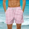 thumbnail image 1 of BSDJILFG Beach Shorts for Men Y2K Plaid Checkered Print Big and Tall Swim Trunks Quick Drying Sports Holiday Vacation Shorts Drawstring Pockets Swimsuits Bathing Suit Summer Clearance, 1 of 6