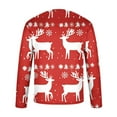 thumbnail image 1 of BSDJILFG Big and Tall Christmas T-Shirts Fall Winter Casual Long Sleeve Cute Reindeer Printing Graphic Tees Loose Fit Workout Crewneck Shirts Winter ,Sizes S-5XL, 1 of 1