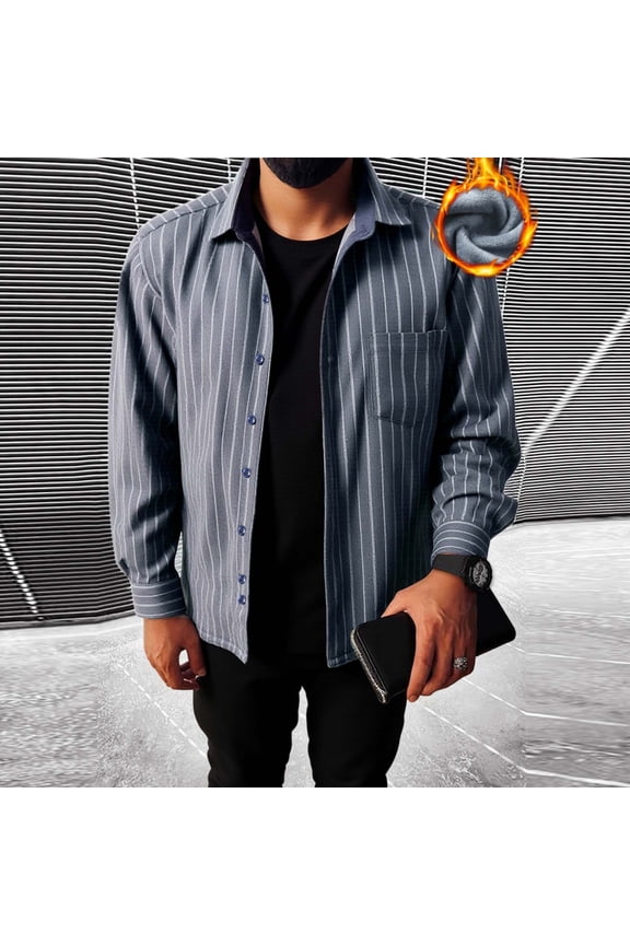 Big and Tall Mens Flannel Shirts Business Casual Plaid Shirt Long Sleeve Fleece Lined Button Down Lightweight Shacket Cardigans Navy