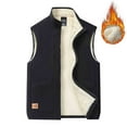 thumbnail image 1 of BSDJILFG Big and Tall Mens Fleece Sherpa Vests for Winter Sleeveless Full Zip Up Stand Collar Warm Thermal Cozy Jackets with Pockets,M-4XL, 1 of 3