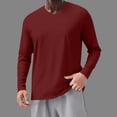thumbnail image 1 of BSDJILFG Big and Tall Mens Long Sleeve Shirts Ribbed Knit Casual Lightweight Breathable V-Neck Slim Fit Crewneck Pullover Spring Basic Tees S-5XL, 1 of 8