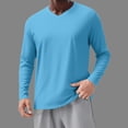 thumbnail image 1 of BSDJILFG Big and Tall Mens Long Sleeve Shirts Ribbed Knit Casual Lightweight Breathable V-Neck Slim Fit Crewneck Pullover Spring Basic Tees S-5XL, 1 of 8