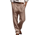 thumbnail image 1 of BSDJILFG Big and Tall Pants Loose Classic Fit Summer Casual Straight Leg Front Pleated Pockets Long Trouser Sizes S-3XL, 1 of 4