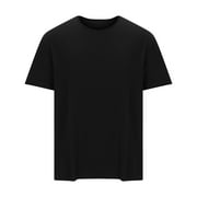 BSDJILFG Big and Tall Shirts Clearance,Casual Basic Tees for Men Loose Short Sleeve Round Neck T-shirt Cotton Tops,Sizes L-6XL