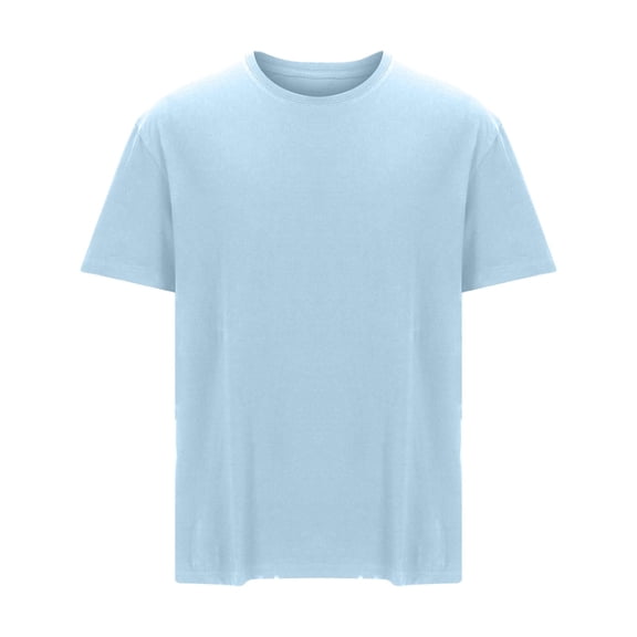 BSDJILFG Big and Tall Shirts ,Casual Basic Tees for Father's Day Men's Loose Short Sleeve Round Neck T-shirt Cotton Tops,Sizes L-6XL