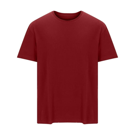 BSDJILFG Big and Tall Shirts ,Casual Basic Tees for Father's Day Men's Loose Short Sleeve Round Neck T-shirt Cotton Tops,Sizes L-6XL